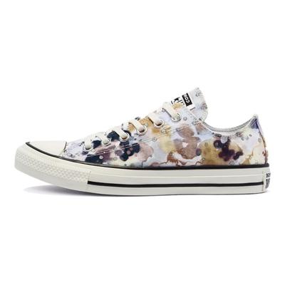 Chuck Taylor All Star Comfortable Colourful Print Non-Slip Abrasion Resistant Low-Top Espadrilles Women's White Blue