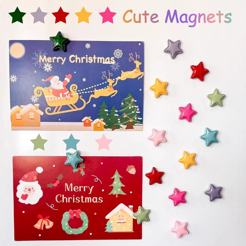 Resin Star Shape 2Pcs Refrigerator Magnet Decoration Kitchen Office Whiteboard Cabinet Colorful Cute Home Decorative