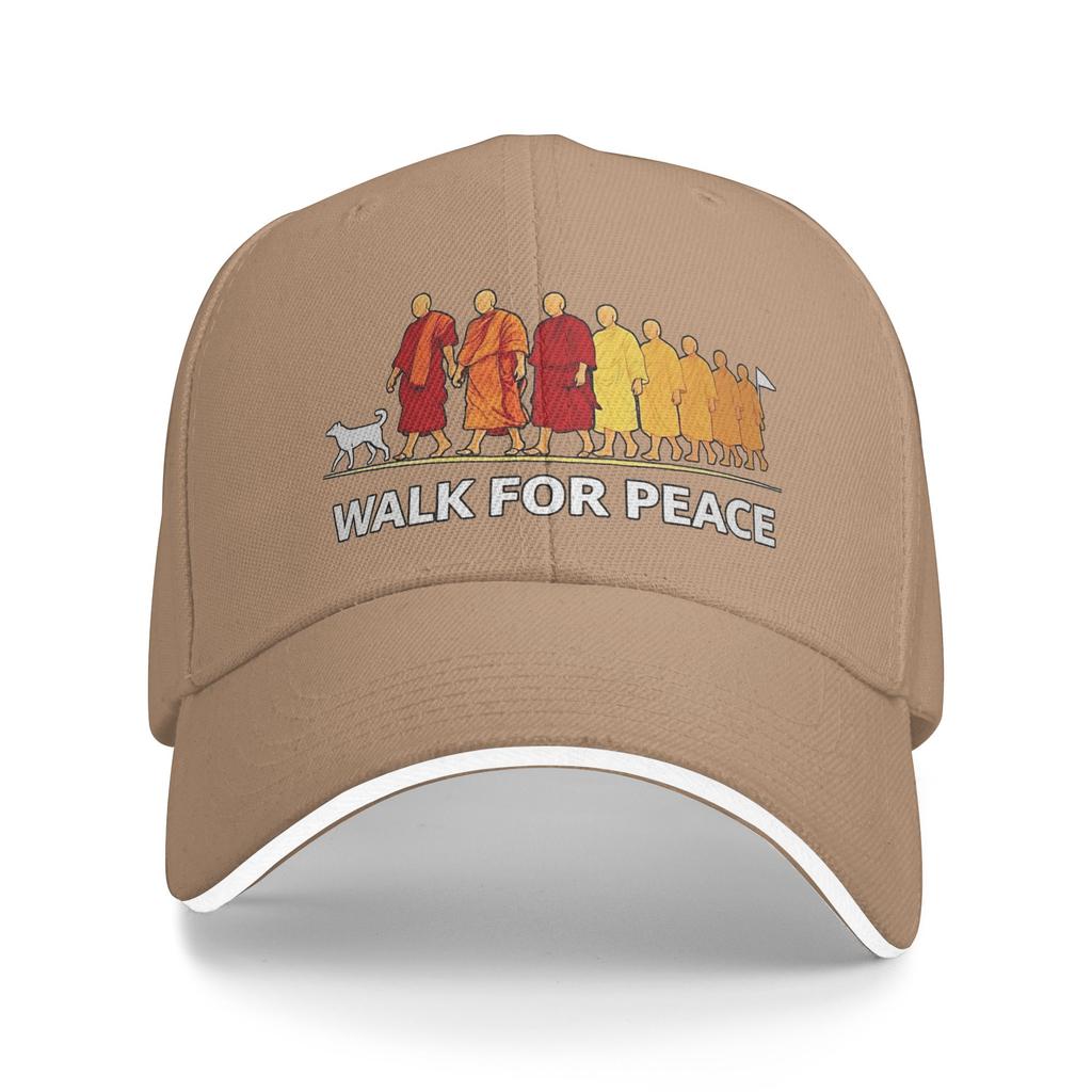 Walk for Peace Monks with Aloka Dog  Caps For Unisex Stylish Baseball Cap  Dad Hat Travel Headewear Adjustable Fit