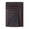 Crazy Horse Leather Zero Wallet Men's Retro Genuine Leather Bull Pickup Bag Cash Banknote USD Clip