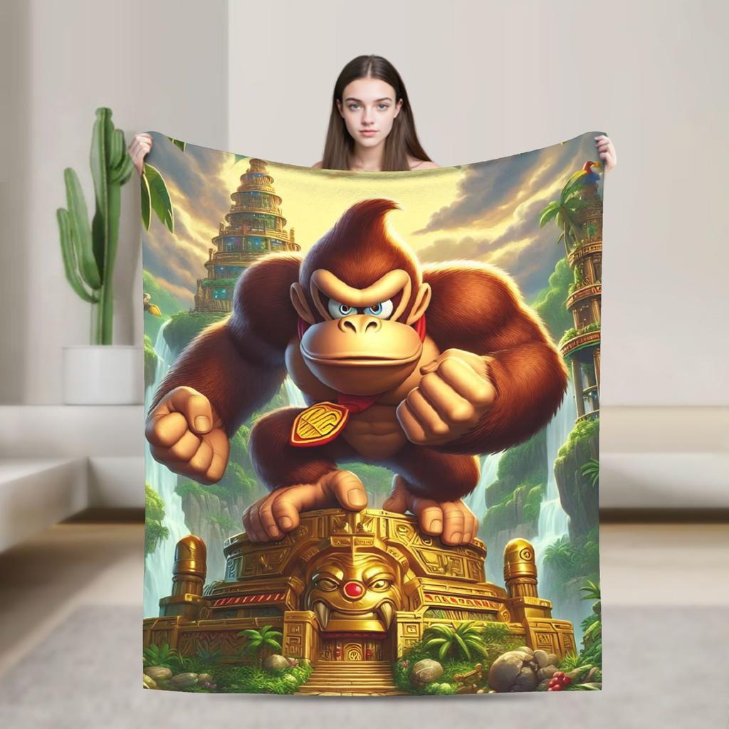 Donkey Kong Spiel Decken Flanell Super Warme Überwurfdecke für Bettdecke Sommer