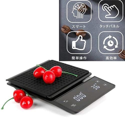 Lanzoub Digital Coffee Scale with Timer, 0.1g Increments, 3kg Capacity, Kitchen Scale with Timer, Coffee, Electronic Balance, Precision Weighing Scale