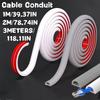 1Roll 1/2/3Meter Cord Management Channel Invisible Decorative Wire Cover Anti-Step Protector Adhesive Soft Cable Raceway