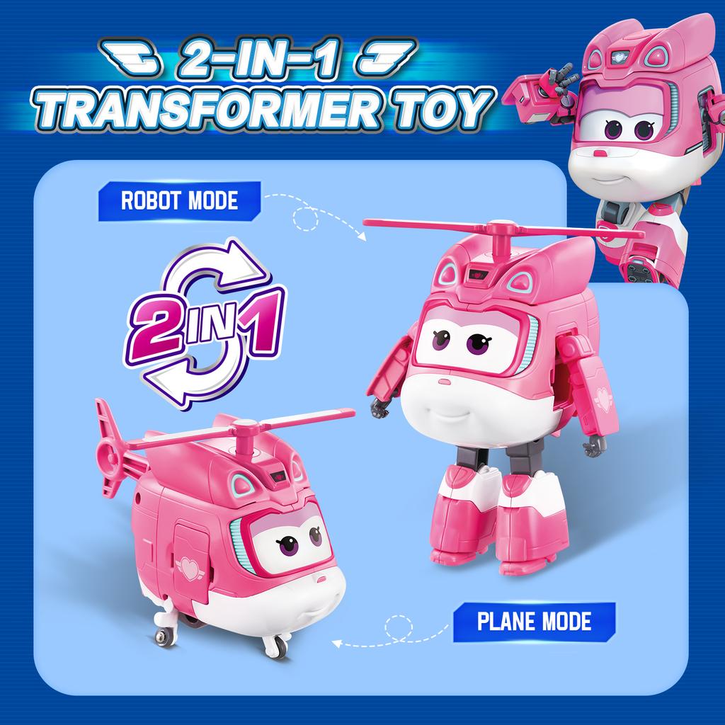 Super Wings S8 NOU Dizzy 5 Inch Transformabil Transformare de la Avion la Robot în 10 Pași Figurine de Acțiune cu Deformare Jucării pentru Copii