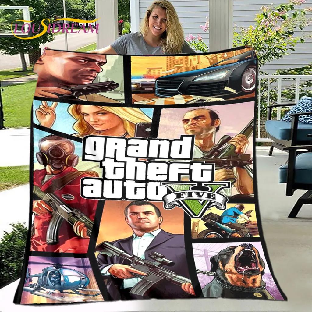 Grand Theft Auto GTA Game Gamer Soft Plush Blanket,Flannel Blanket Throw Blanket for Living Room Bedroom Bed Sofa Picnic Cover