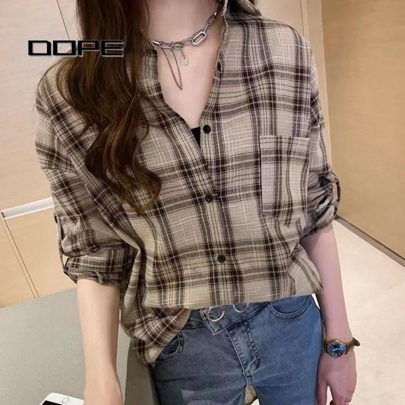 Plaid Shirt Women's Spring New Korean Style Long-sleeved Loose Design Top Casual Jacket