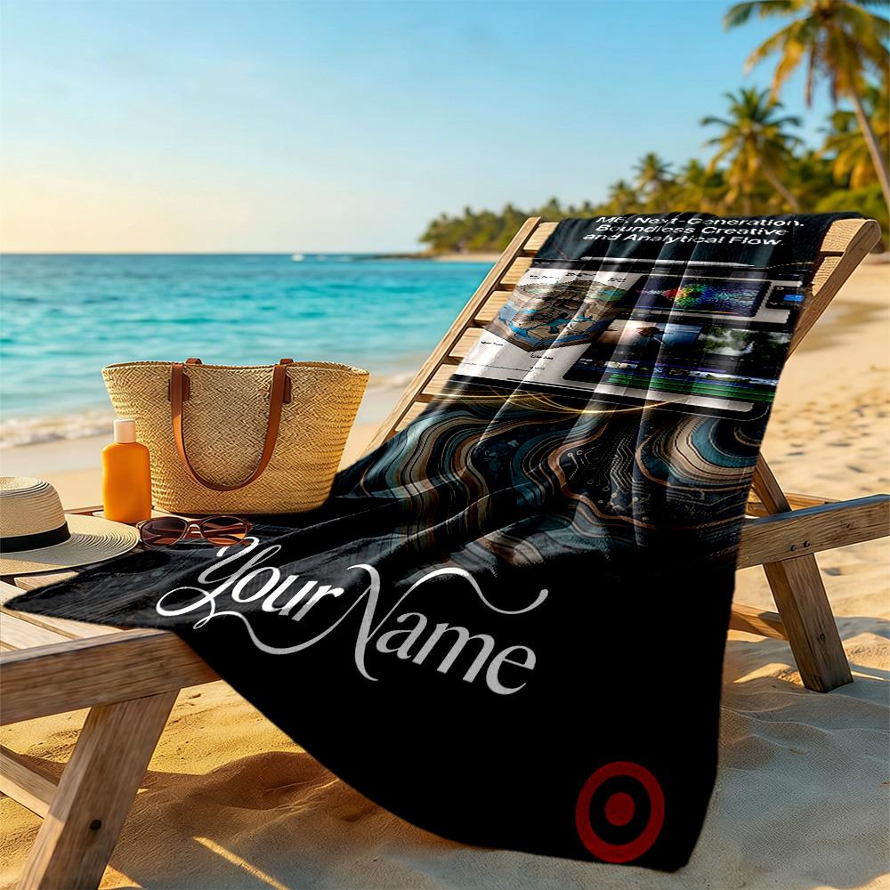 Mbappe Personalized Text Beach Towel Quickdry Soft Microfiber Ideal For Travel Outdoor Swim Pool Yoga Surf Camping Hiking Gym Gift Holiday