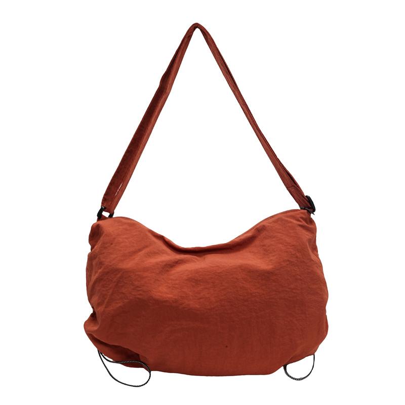 Einfarbige Umhängetasche Studenten Schultertasche mit großer Kapazität Damen Hobo-Tasche