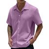 Men's Summer Solid Color Lapel Short-Sleeved Shirt Men's Casual Fashion Short-Sleeved Shirt