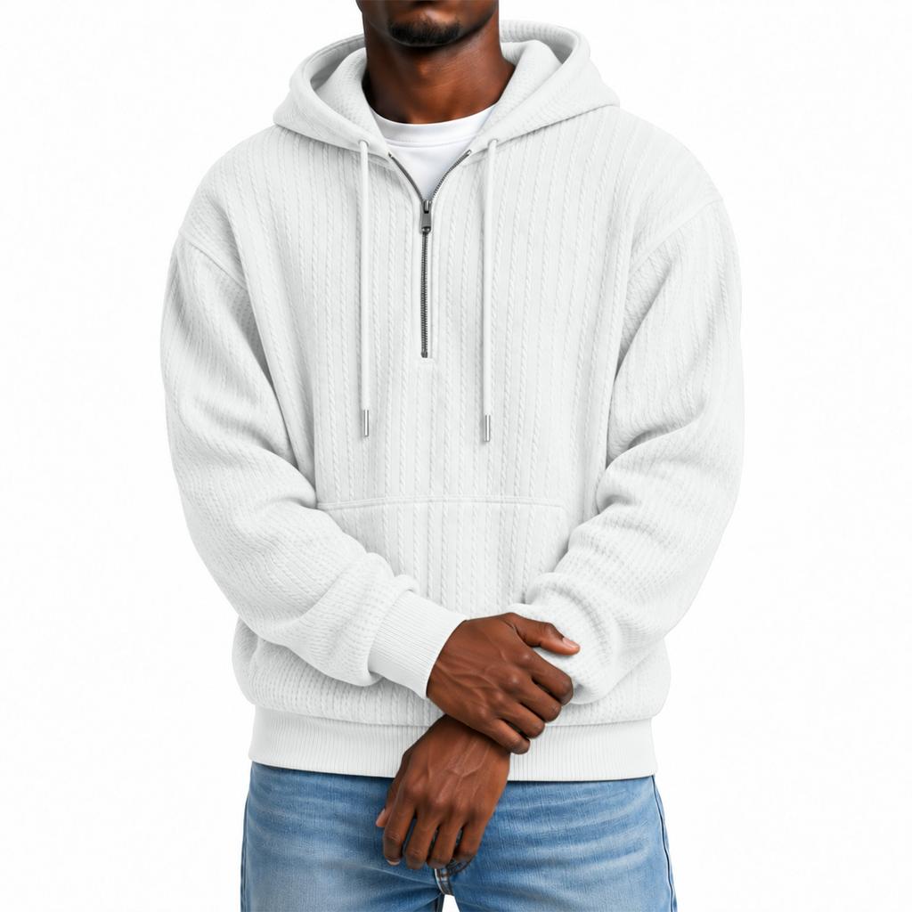 Herren Hoodie mit halbem Reißverschluss für Herbst und Winter, Lässiges Kapuzensweatshirt für den Alltag und Outdoor-Aktivitäten