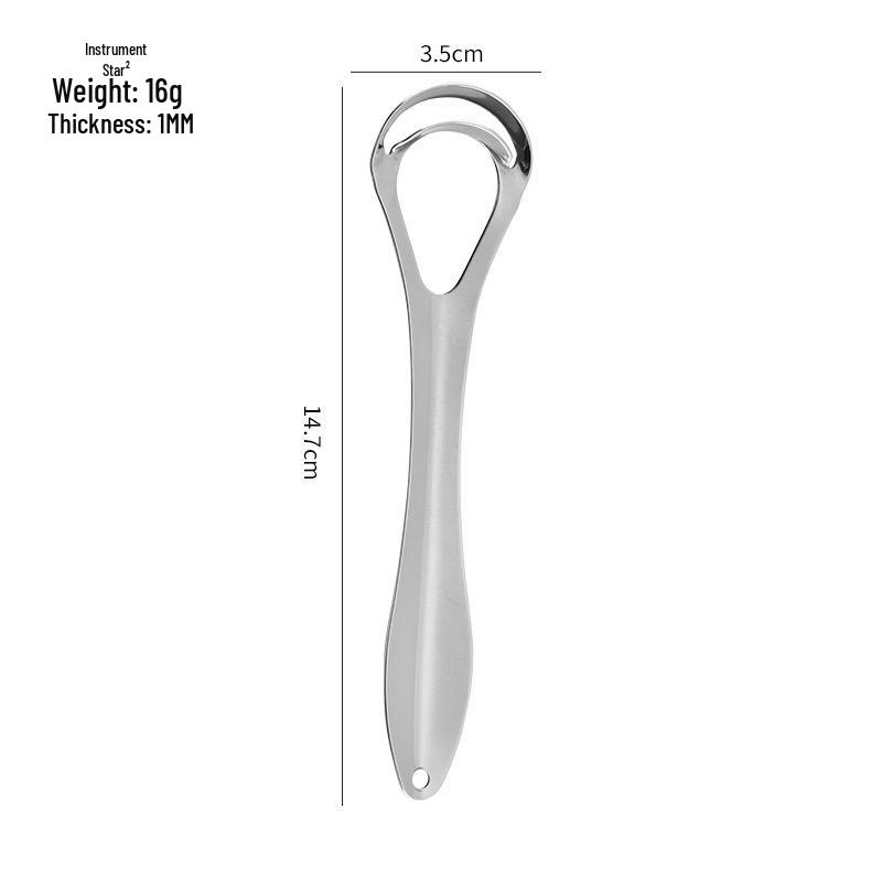 Starry Sky Double-Layer Stainless Steel Tongue Scraper - Deep Clean Oral Tool
