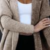 Color Block Hooded Knit Cardigan - Women's Mid-Length Outerwear for Autumn/Winter 2025