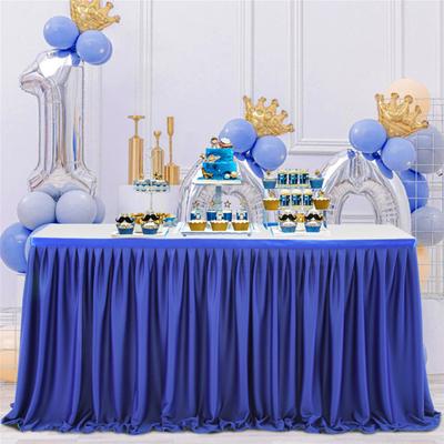 Yousheng 6FT Table Skirt for Rectangle Tables Wrinkle Resistant Pleated Tablecloth Reusable Ruffle Table Cloth for Christmas Baby Shower Wedding Party