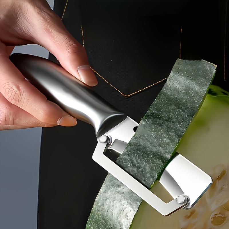 1 pieza Pelador de Verduras de Acero Inoxidable Resistente con Mango Ergonómico - Hoja Gruesa para Calabazas, Zanahorias, Patatas | Seguro para Alimentos, Duradero Cocina