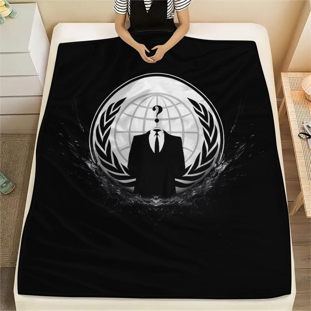 

Anonymous Print Flannel Blanket, High quality Comfortable for All Seasons, Home Decor, Warmth and Comfort 80cm x 120cm