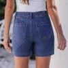 Ladies' Casual Hole  Versatile Fashionable Denim Shorts