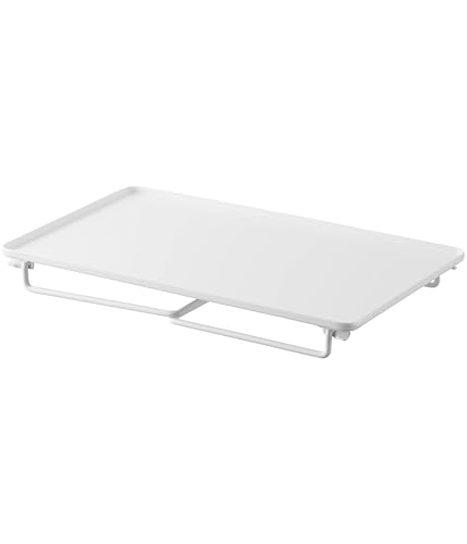 Yamazaki Tower Folding Stackable Shelf, Medium, White, Size: 40.9cm W x 24cm D x 19cm H, Stackable, Under-Sink Storage, Kitchen Rack, Model 1367