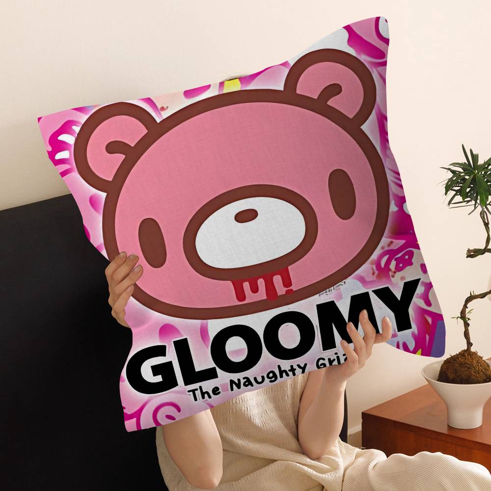 G-Gloomy B-Bear Personalized Pillow Cover Kids Bedroom Wild Party Decor Pillowcase Kid Birthday Shower Gift