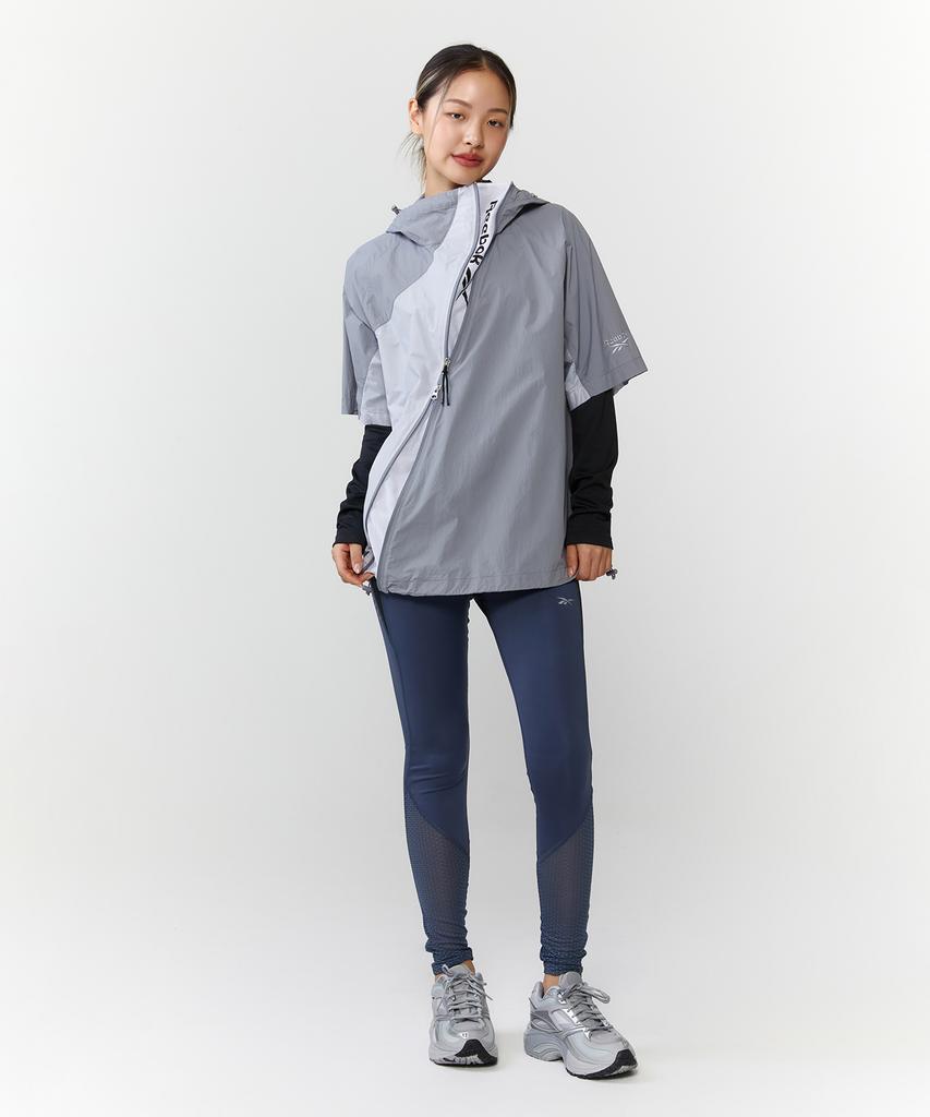 Reebok Hidden Ventilation Short Sleeve Hooded Anorak - Grey