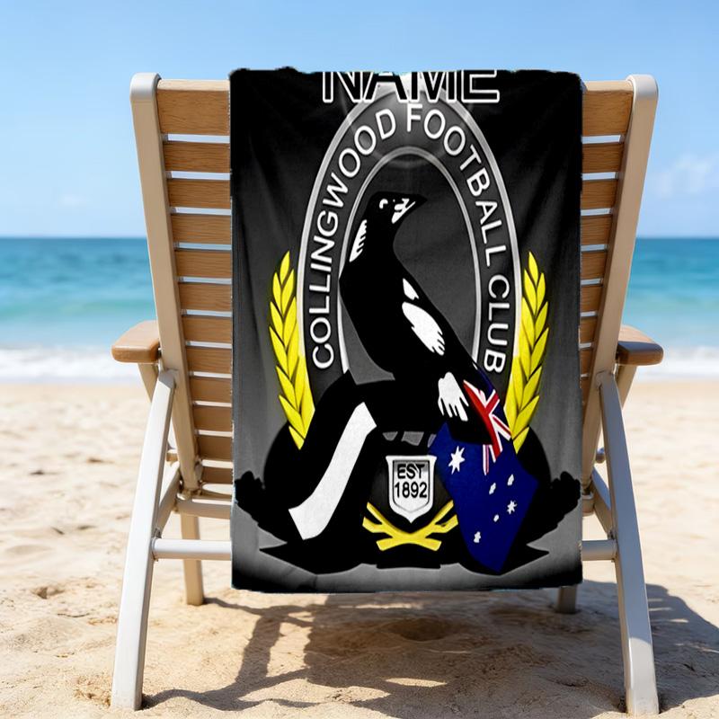 1pc Football2 Beach Towel with Custom Name, Beach/Swimming/Bath/Picnic/Camping Towel, Suitable for Seaside Beaches