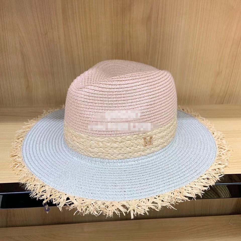 202509-pei27404  INS CHIC Summer Color Patchwork   Lady Fedoras Cap Men Women Leisure Holiday Beach Jazz Hat