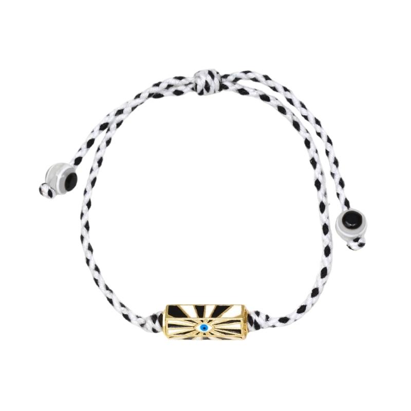 Модный Браслет-Шарм  Глаз Удачи Сердце Буква  с Регулируемой Плетеной Шнурком и Эмалевыми Узорами  Глаз Удачи  для Повседневного Ношения