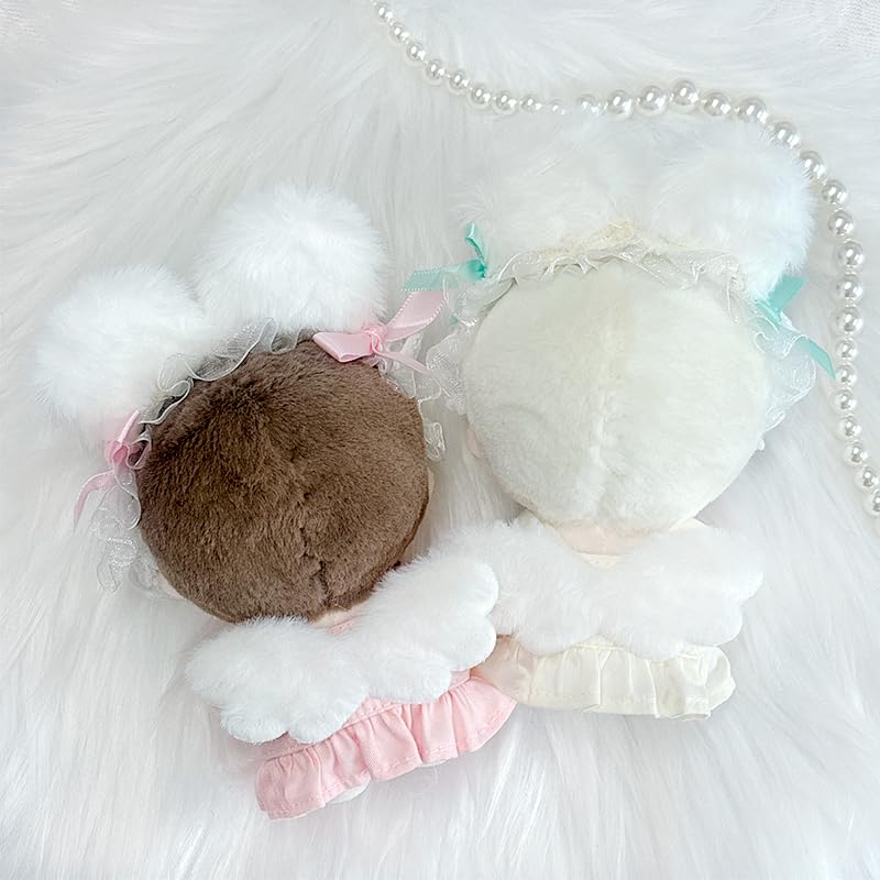 Winged Dress & Fluffy Bunny Ear Headband Set for Plush Toys (10cm) [Yellow] Plush Clothes, Nuikatsu, Plush Toys [Item]