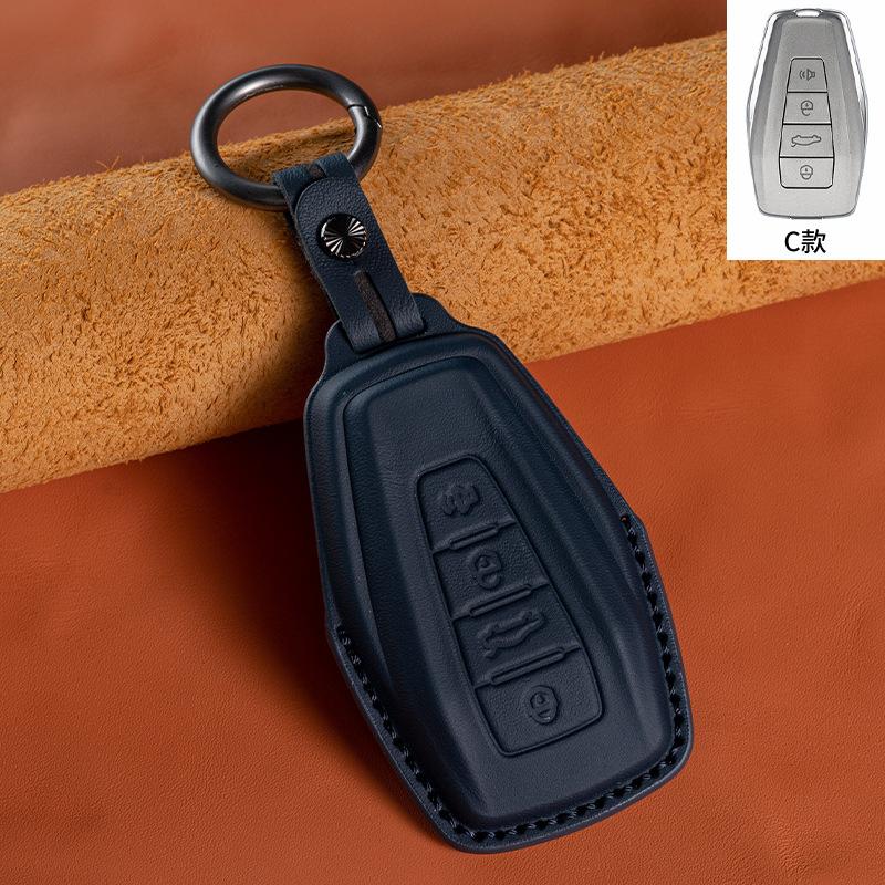 For Geely Emgrand Monjaro Xingyue L Boyue Binyue Binrui Vision X6X Leather Car Key Case Fob Cover Auto Key Protector Accessories
