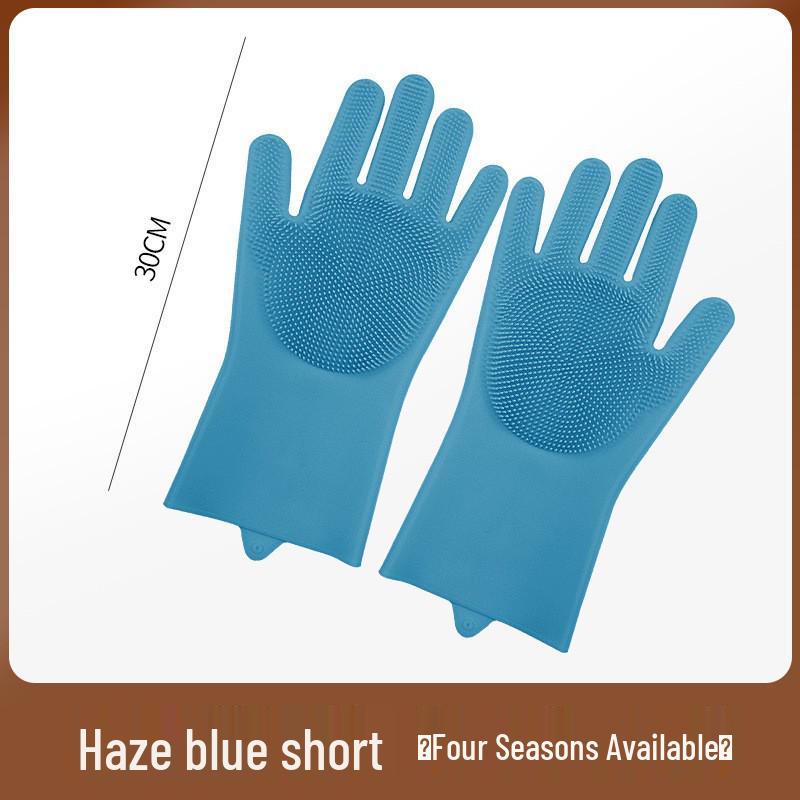 Silicone Dishwashing & Pet Care Gloves: Anti-Scratch, Thickened, Multi-Use, Extended Design