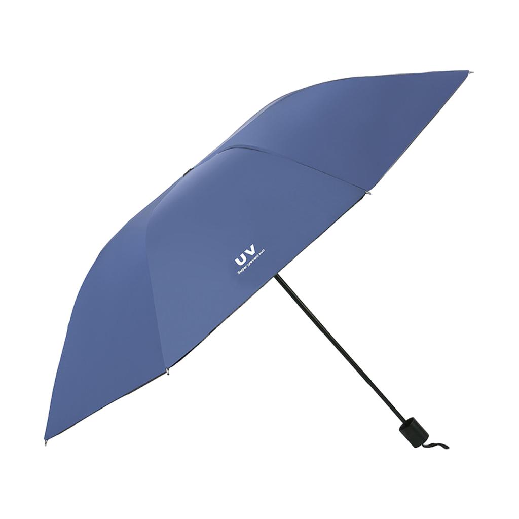 Plus Thick Pole UV Umbrella Sunscreen Black Glue Umbrella, Solid Color Fully Automatic Three Fold Umbrella Sunshade Sun Umbrella