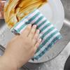 Kitchen Tool Gadgets Striped Flower Tableware Dish Towel Wiping Rag Wash Cloth Cleaning Cloth