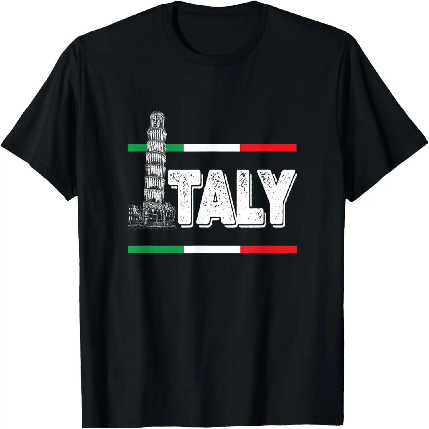 Футболка с тематикой «Пизанская башня Италия Итальянский флаг Гордость», 100% хлопок S