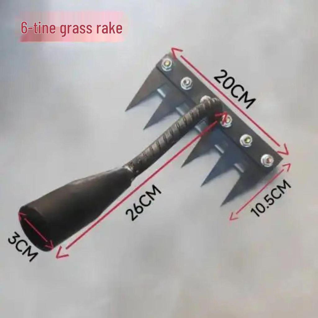 Six-Tooth Manganese Steel Rake: Mini Hoe for Weeding and Soil Loosening