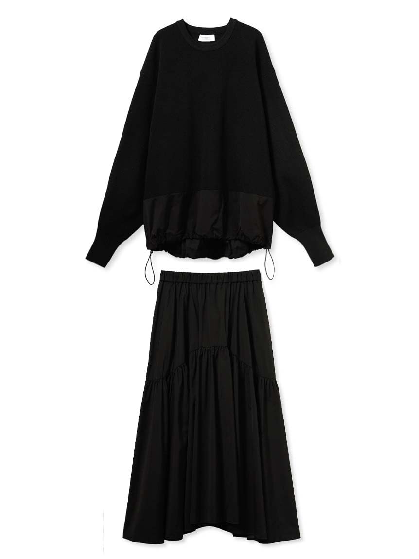 

Atelier Комплект из пуловера и многослойной юбки 13WFO244098 BLK [Emi] для женщин чёрный