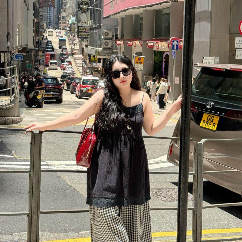 Plus size women clothing [Hong Kong Style Lace Suspender Skirt] Lightweight Slightly Transparent Summer Chubby Girl Sweet Lace Stacked Dress