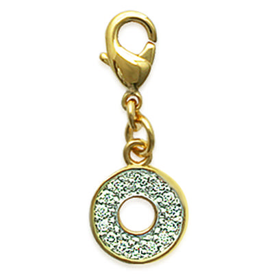 [F6472] - Gold Plated Charm Pendant 'Goddess' White Gold - 9 Mm