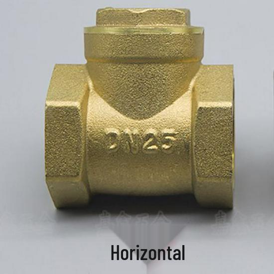 Ventil de reținere orizontal cu ridicare din alamă, cu arc unidirecțional, fără retur, tijă de cupru, dimensiuni: 1/2", 3/4", 1", 2" (DN15-25)