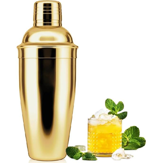 Cocktail Shaker,24oz Drink Mixer with Built-in Strainer for Mixing Drinks Margaritas,Beginner Friendly Stainless Steel Mixer Bar Utensil Tool
