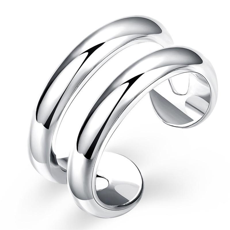 Copper color Ring Minimalist Design Two Lines Open Ring Adjustable Size Unisex Jewelry For Women&Men Couple Ring For Lovers