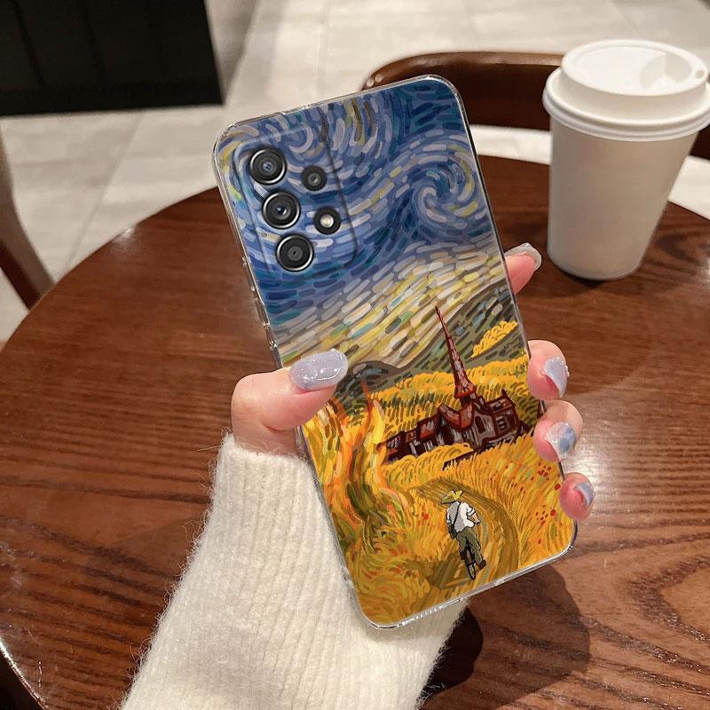 Interesting Van Gogh Art Clear Phone Case For Samsung Galaxy A56 A57 A37 A55 A54 A36 A35 A26 A25 A16 A17 A07 A52 A34 A21s Cover