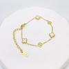 9MM Titanium Steel Four-leaf Clover Bracelet Shell Four-leaf Clover Hundred Bracelet No Color Loss Ins Lucky Grass Bracelet