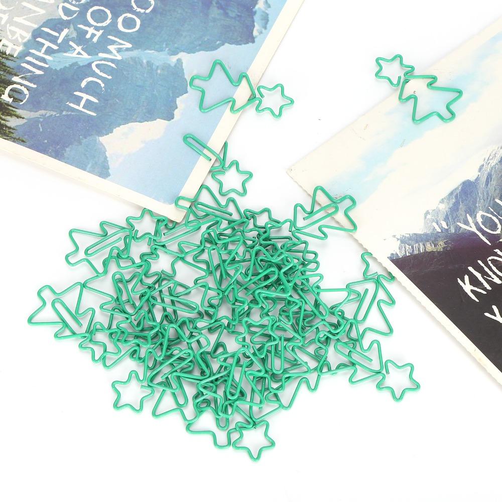 30 Peças Formato de Árvore de Natal Estrela Clips de Papel Verdes Divertidos Clips de Papel Clips Marcadores de Página Marcação de Livro