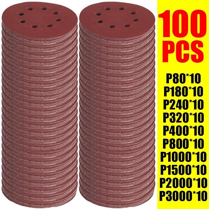 8Holes Sandpaper Woodworking Metal Grinding Disc Abrasive Polishing Tool 80/180/240/320/400/800/1000/2000/3000 Grit Sanding Disc