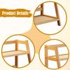 Bamboo Double Layer Rack 2 Tier Coffee Mug Display Stand Desk Storage Organizer for Living Room