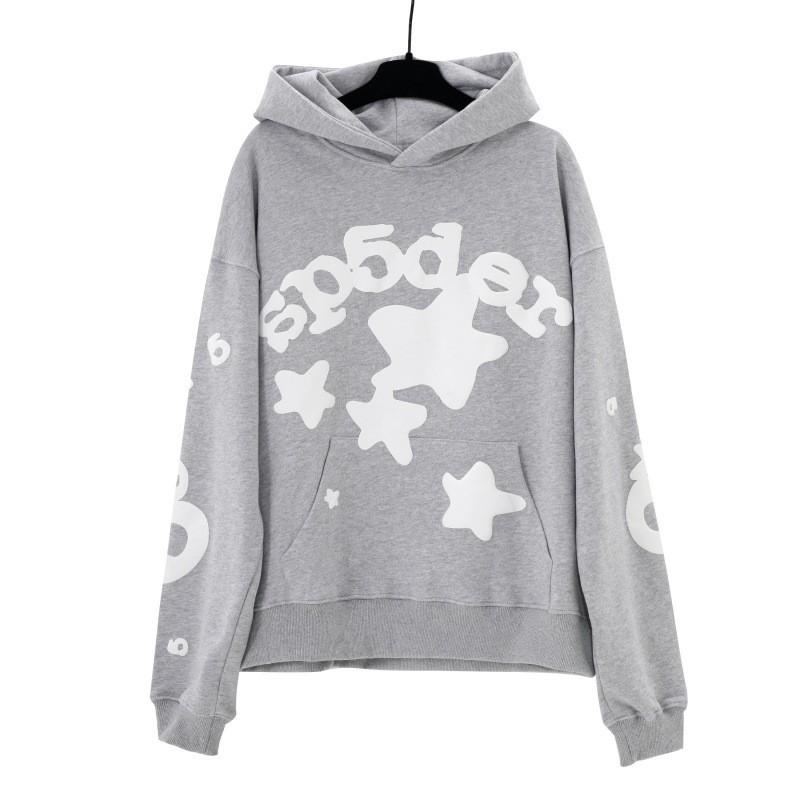 Unisex Oversized Hoodie With Foil Bubble Letter Print 555555 Streetwear Casual Sweatshirt Men Women