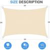 Shade Sail - OUJI - Rectangular 2x3m - Waterproof - UV Resistant - Beige
