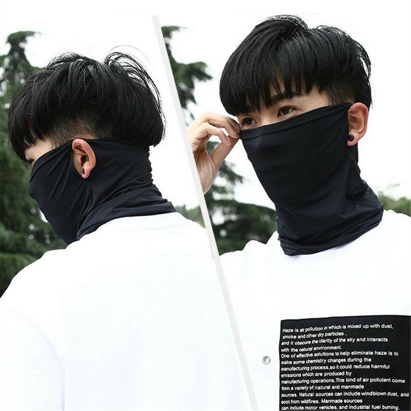 Outdoor Cycling Balaclava Unisex Riding Mask Neck Protection Sunscreen Mask Motorcycle Earmuffs Ice Silk Head Scarf Facemask