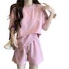Women's Casual Summer Two-Piece: Stylish, Lightweight Short-Sleeve Top & Shorts Set