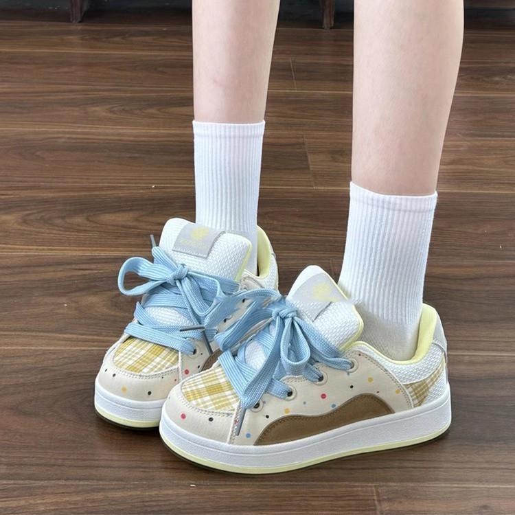 Design sense dopamine color matching board shoes trendy sports shoes summer new niche versatile casual bread shoes