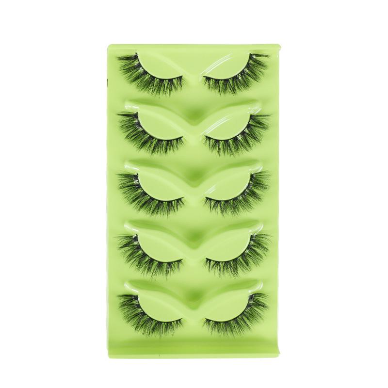 Faux Cils Européens & Américains Style Yeux de Renard Inclinés - Pack de 7 Paires, Coin Externe Allongé, Bande Complète